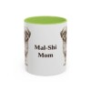 11oz Mal-Shi Dog Mom Mug, Light Green, front view