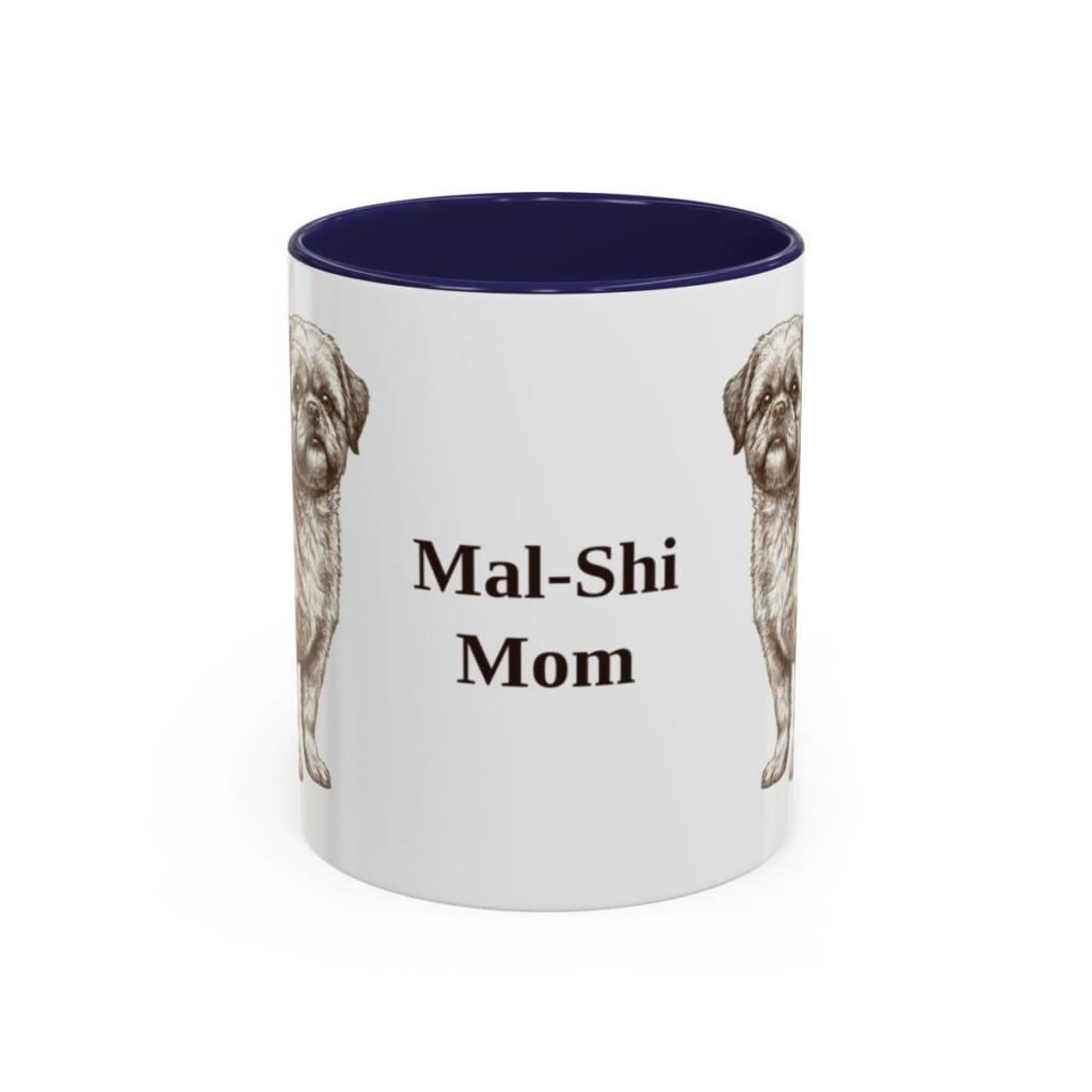11oz Mal-Shi Dog Mom Mug, Navy, front view