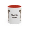 11oz Mal-Shi Dog Mom Mug, Red, front view