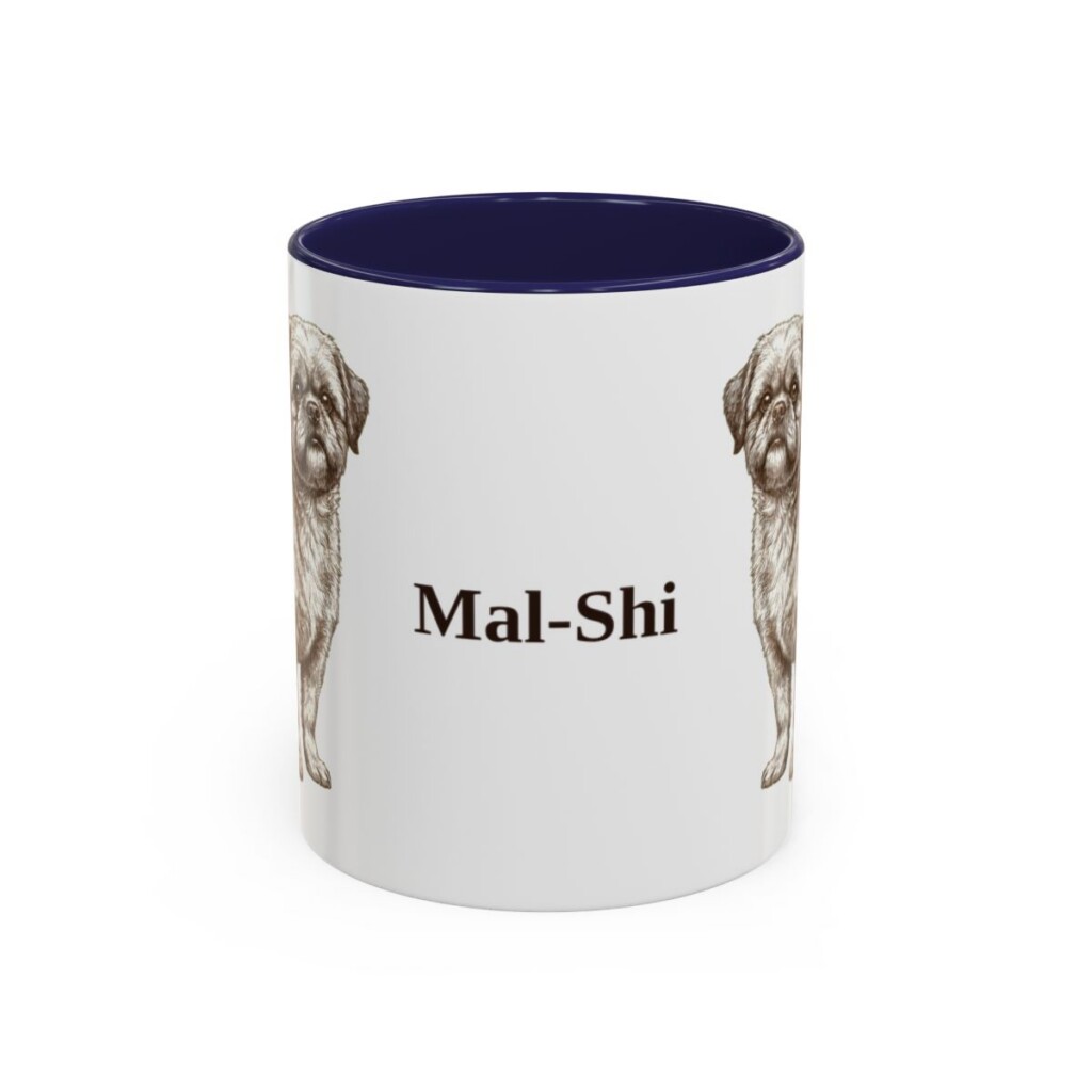 11oz Mal-Shi Mug, Navy, front view