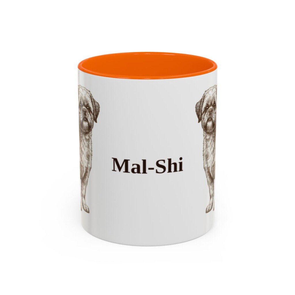 11oz Mal-Shi Mug, Orange, front view