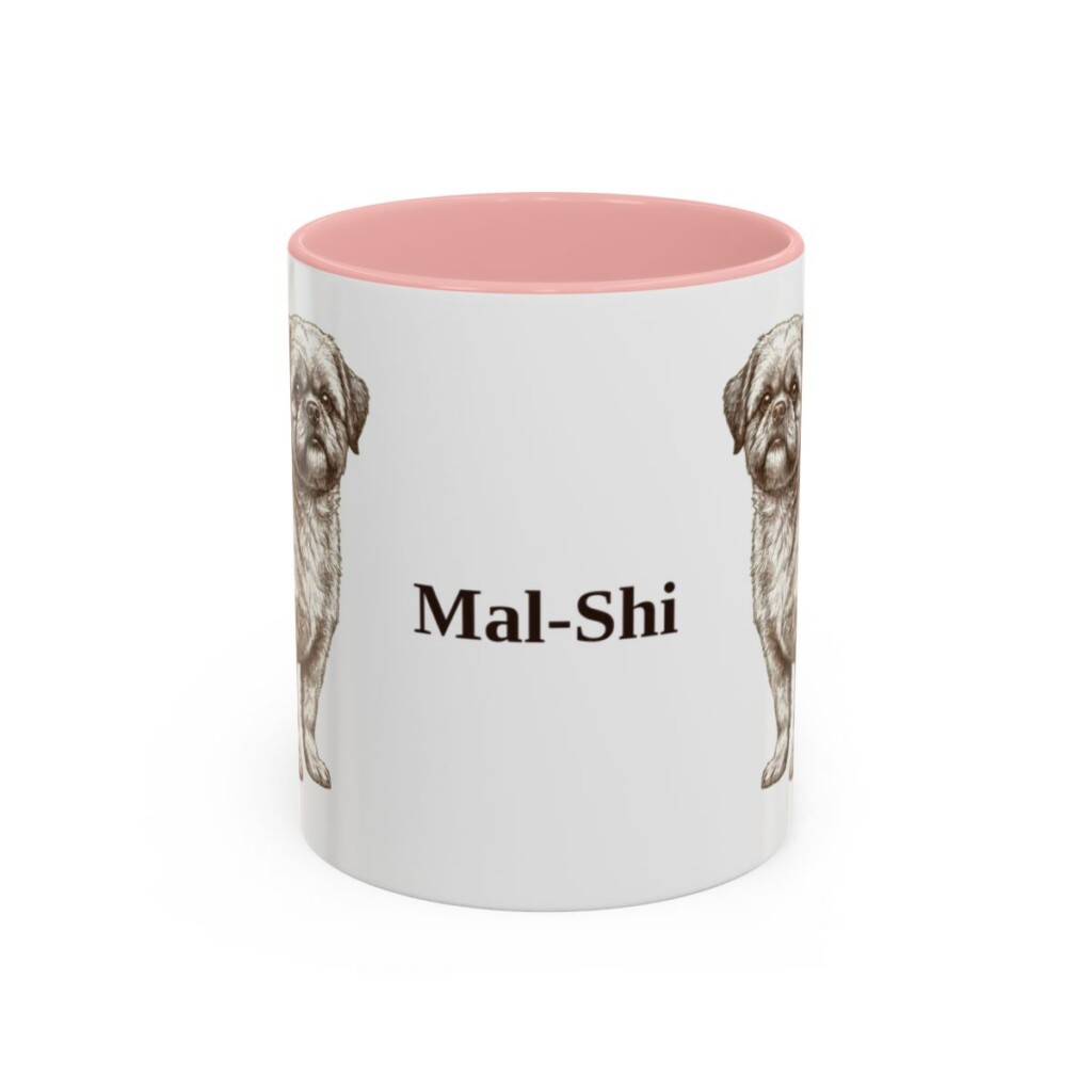 11oz Mal-Shi Mug, Pink, front view