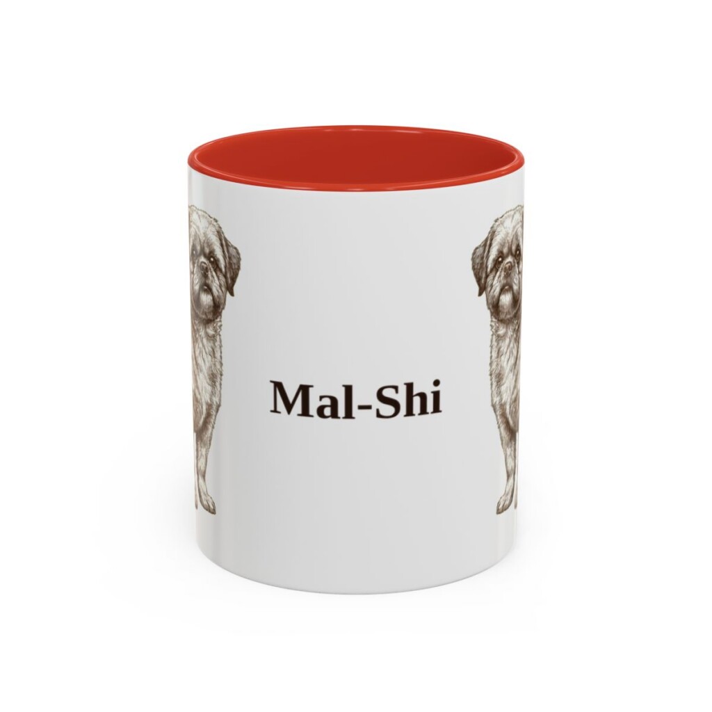 11oz Mal-Shi Mug, Red, front view