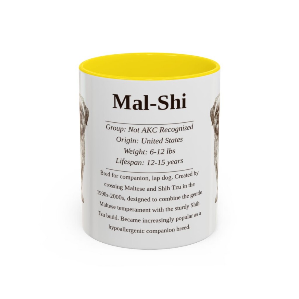 11oz-mal-shi-mug-writeup-yellow 11oz Mal-Shi Mug, Yellow, front view