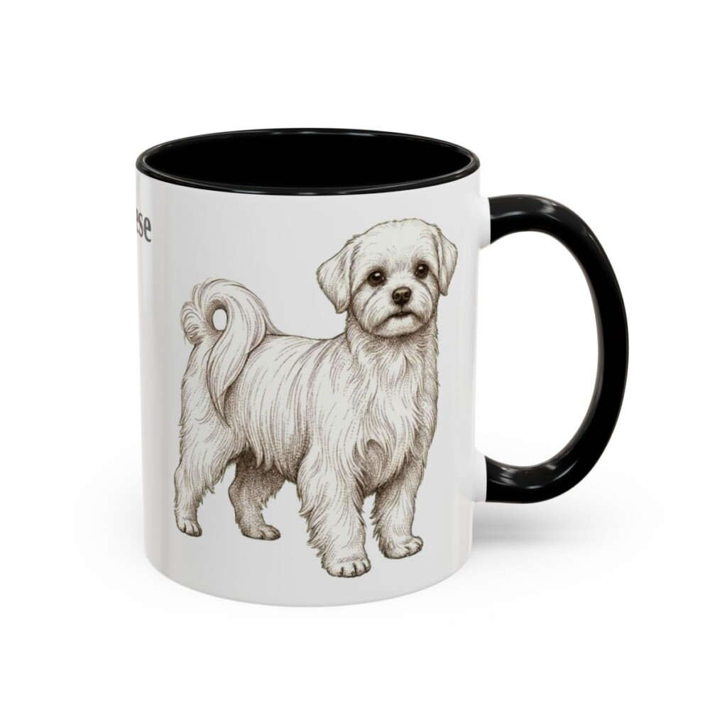 11oz Maltese Mug, Black, right side view