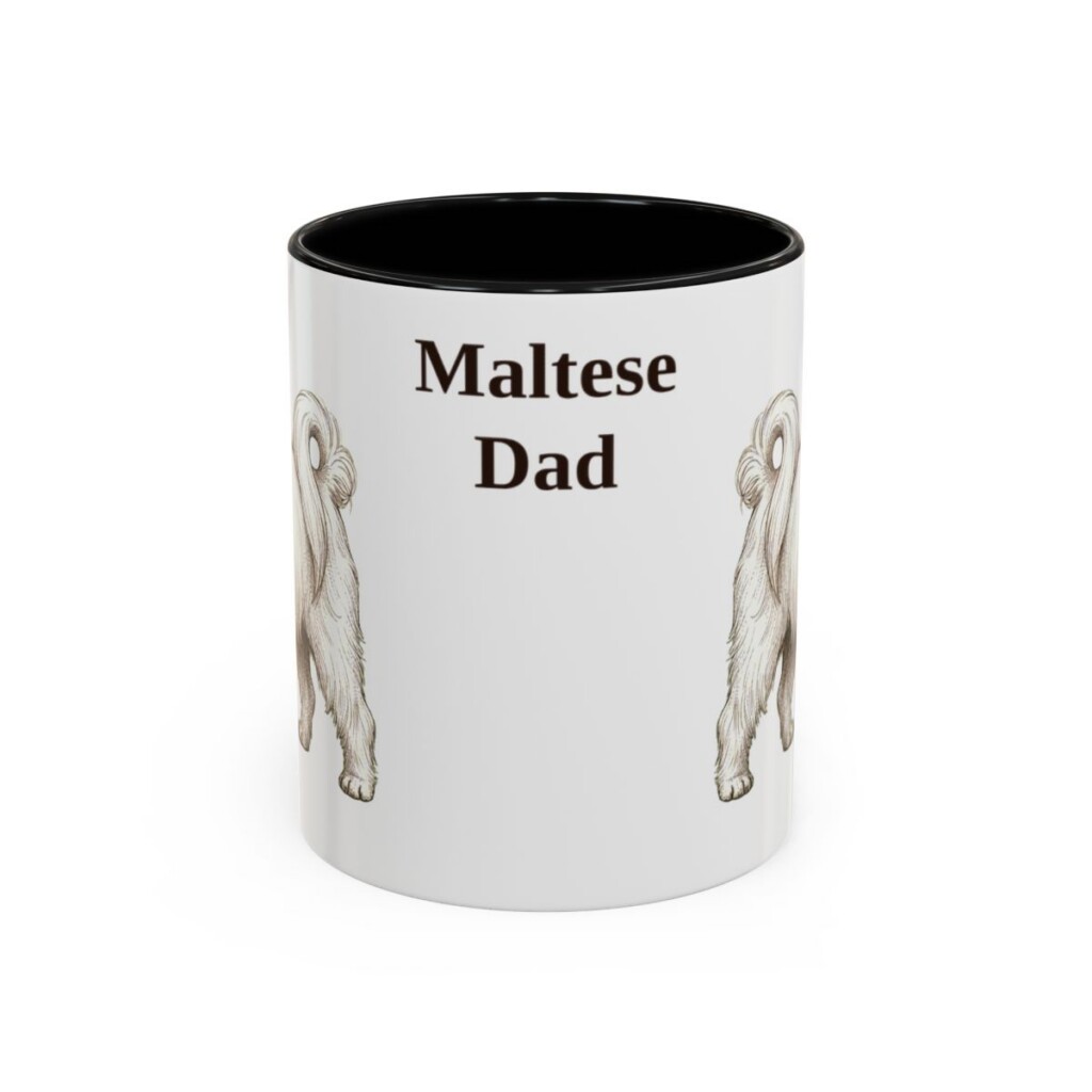 11oz Maltese Dog Dad Mug, Black, front view