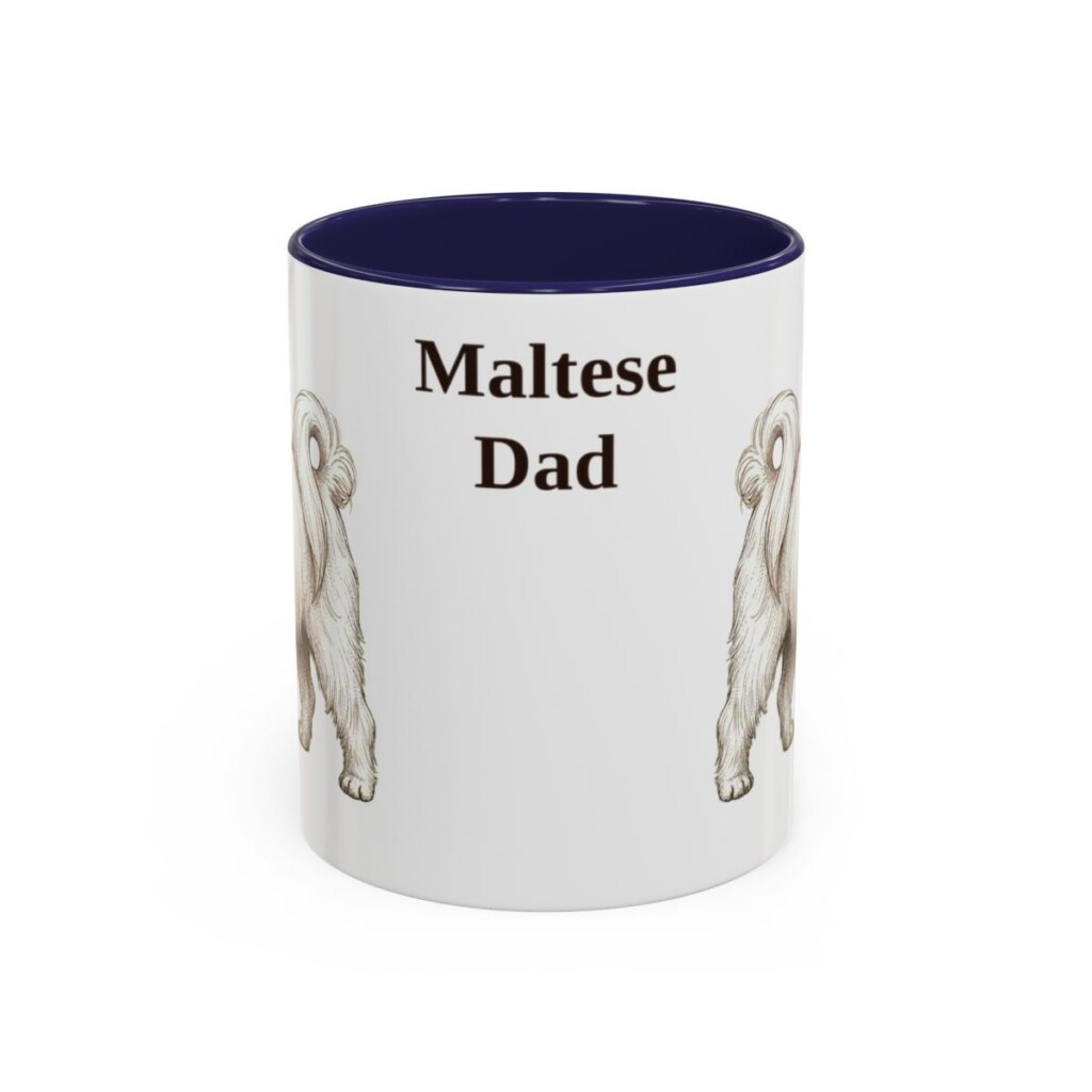 11oz Maltese Dog Dad Mug, Navy, front view