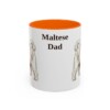 11oz Maltese Dog Dad Mug, Orange, front view