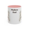 11oz Maltese Dog Dad Mug, Pink, front view