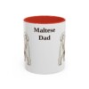 11oz Maltese Dog Dad Mug, Red, front view