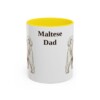 11oz Maltese Dog Dad Mug, Yellow, front view