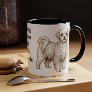 11oz Funny Maltese Mug, Black, lifestyle photo