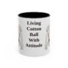 11oz Funny Maltese Mug, Black, front view