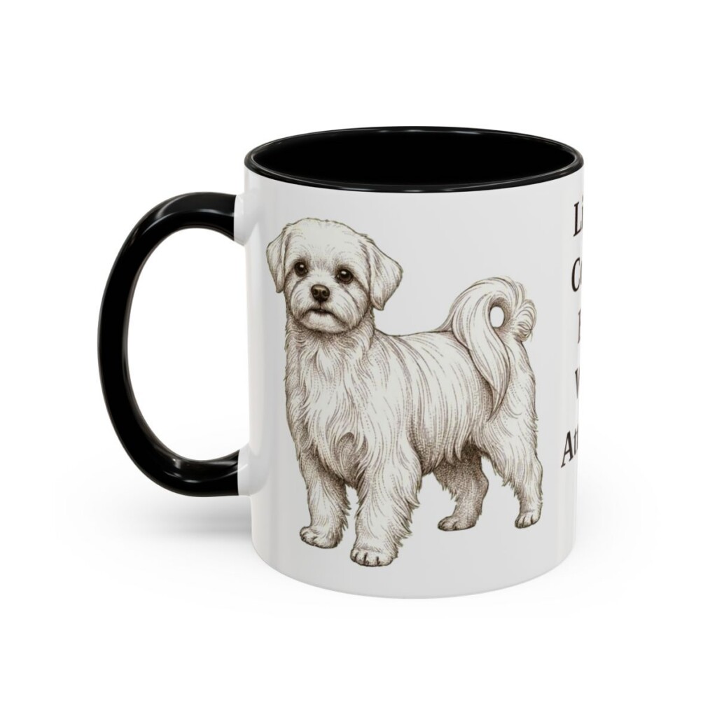11oz Funny Maltese Mug, Black, left side view