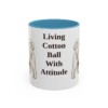 11oz Funny Maltese Mug, Light Blue, front view