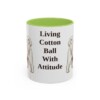 11oz Funny Maltese Mug, Light Green, front view