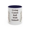 11oz Funny Maltese Mug, Navy, front view