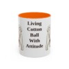 11oz Funny Maltese Mug, Orange, front view