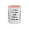 11oz Funny Maltese Mug, Pink, front view