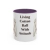 11oz Funny Maltese Mug, Purple, front view