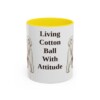 11oz Funny Maltese Mug, Yellow, front view