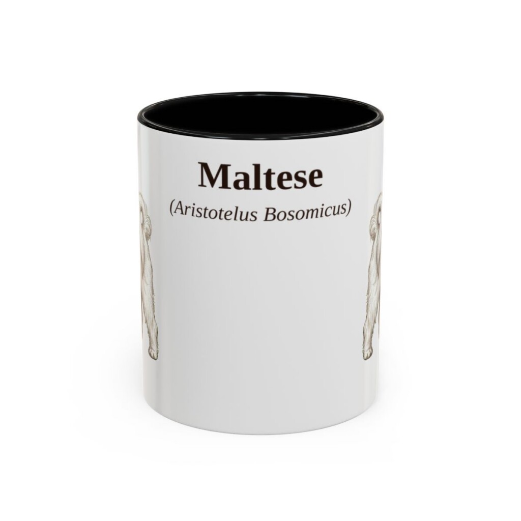 11oz Maltese Latin Mug, Black, front view