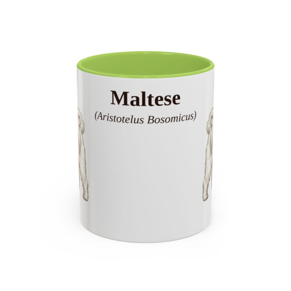 11oz Maltese Latin Mug, Light Green, front view