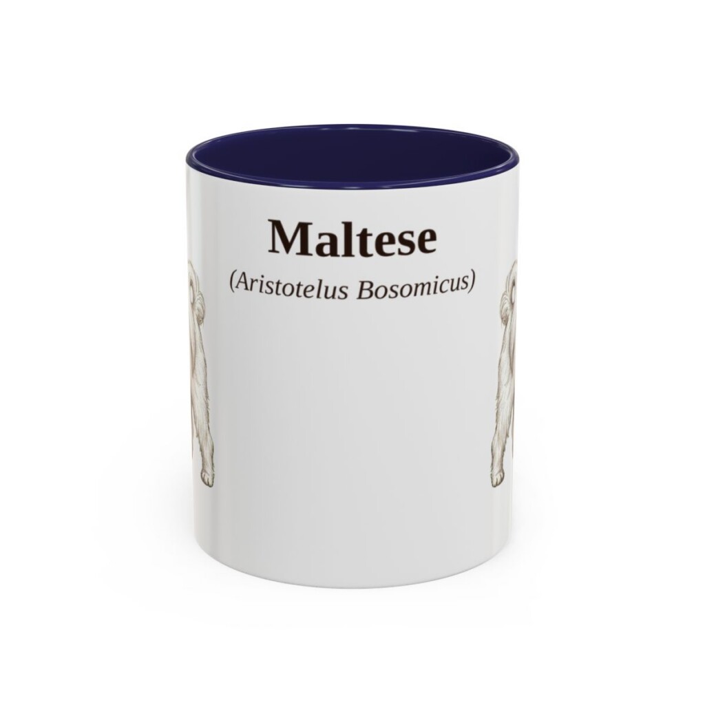 11oz Maltese Latin Mug, Navy, front view