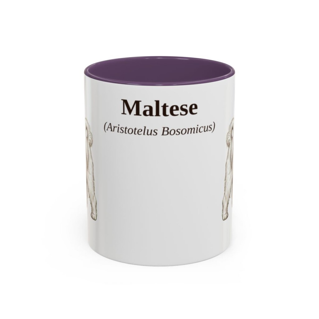 11oz Maltese Latin Mug, Purple, front view