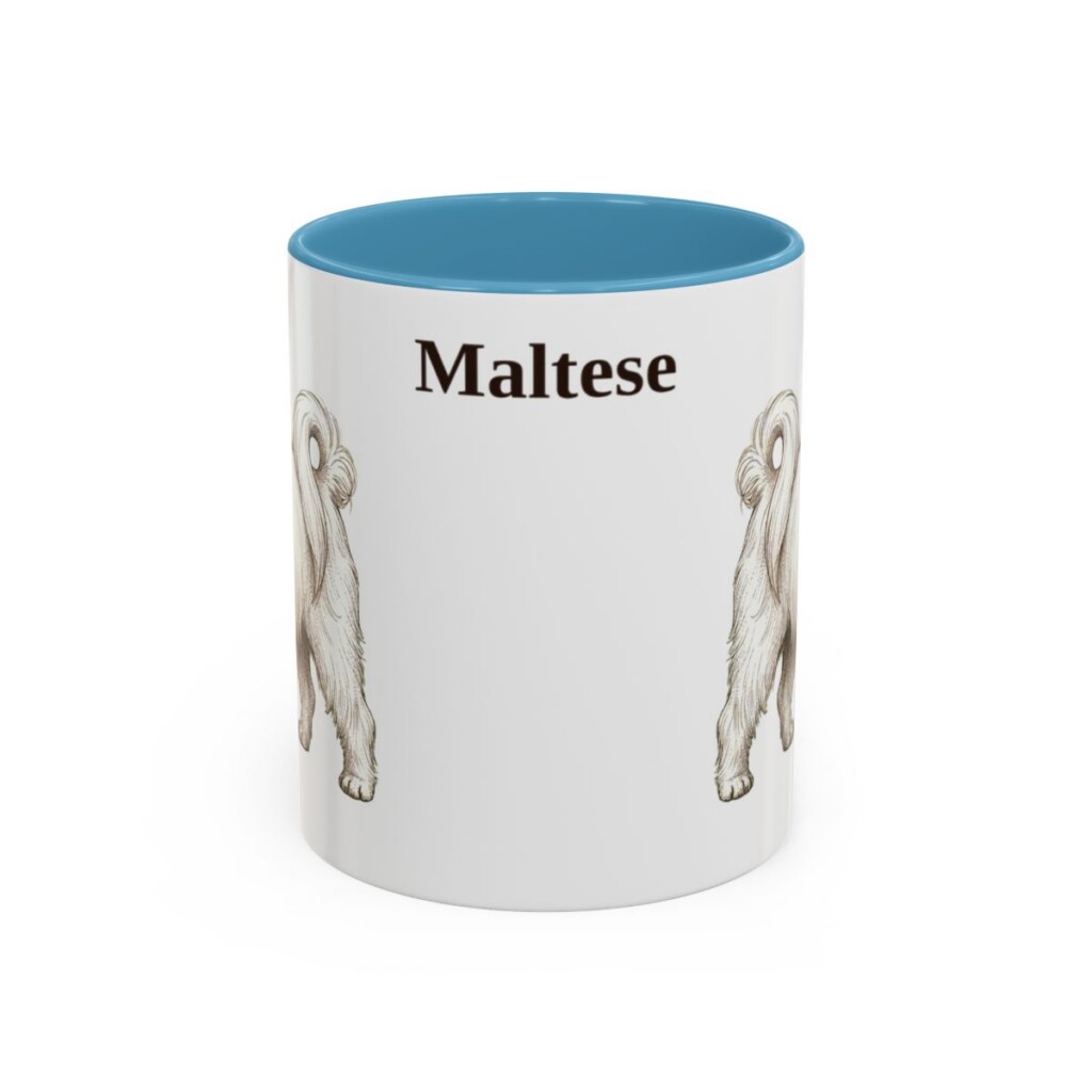 11oz Maltese Mug, Light Blue, front view