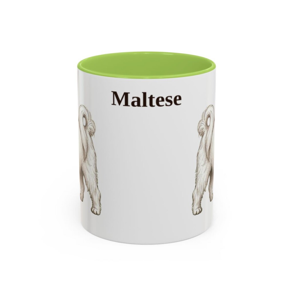 11oz Maltese Mug, Light Green, front view