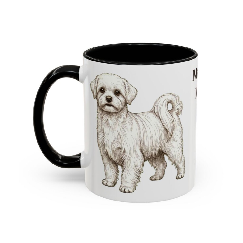 11oz Maltese Dog Mom Mug, Black, left side view