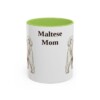 11oz Maltese Dog Mom Mug, Light Green, front view
