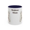 11oz Maltese Dog Mom Mug, Navy, front view