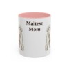 11oz Maltese Dog Mom Mug, Pink, front view