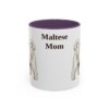11oz Maltese Dog Mom Mug, Purple, front view