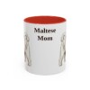 11oz Maltese Dog Mom Mug, Red, front view