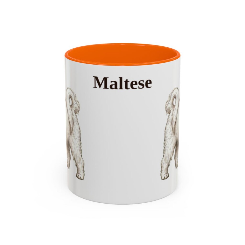 11oz Maltese Mug, Orange, front view