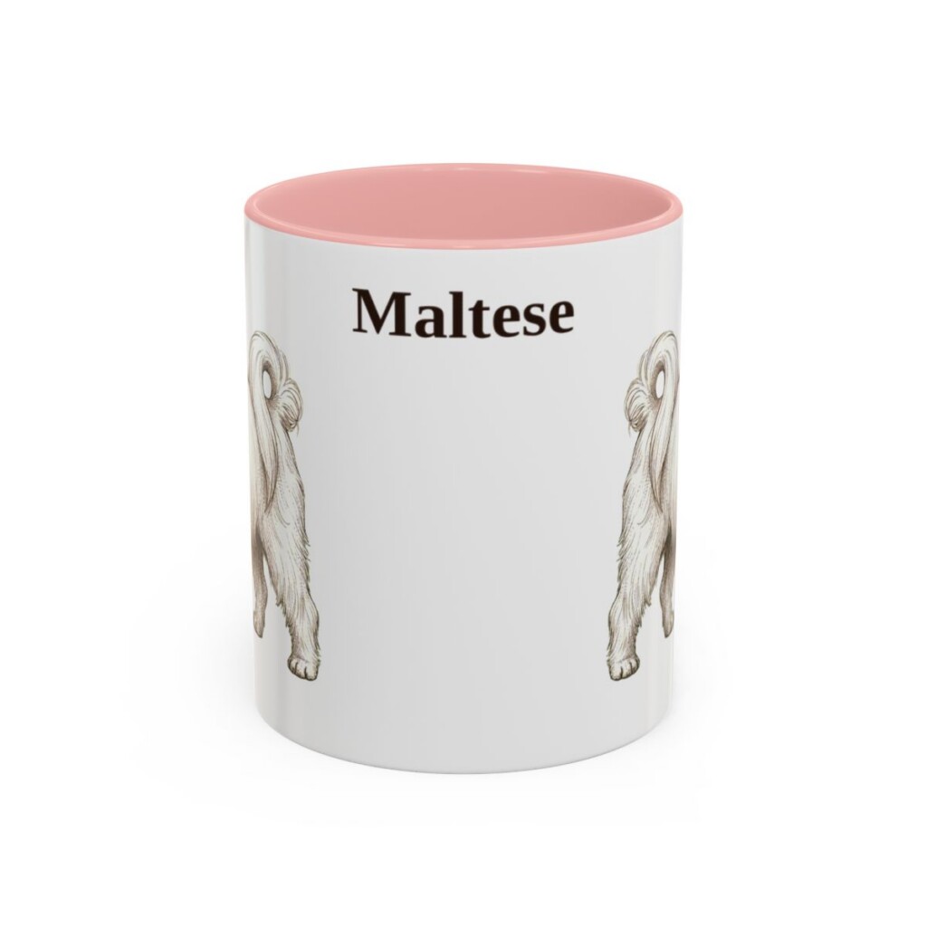 11oz Maltese Mug, Pink, front view