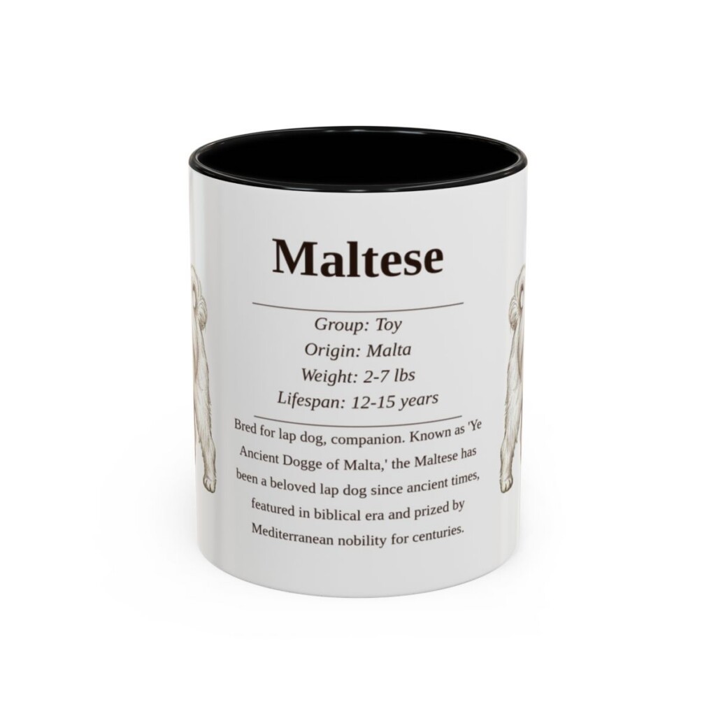 11oz Maltese Mug, Black, front view