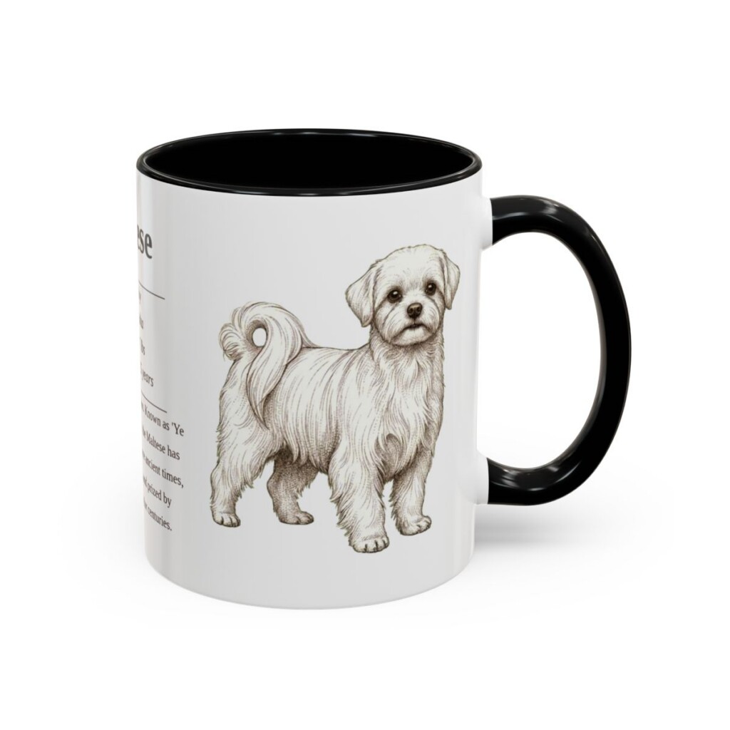 11oz Maltese Mug, Black, right side view