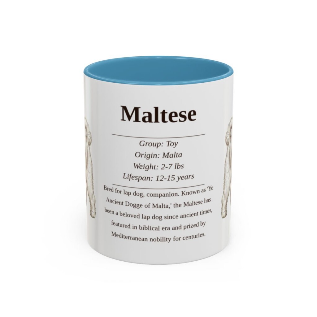 11oz Maltese Mug, Light Blue, front view