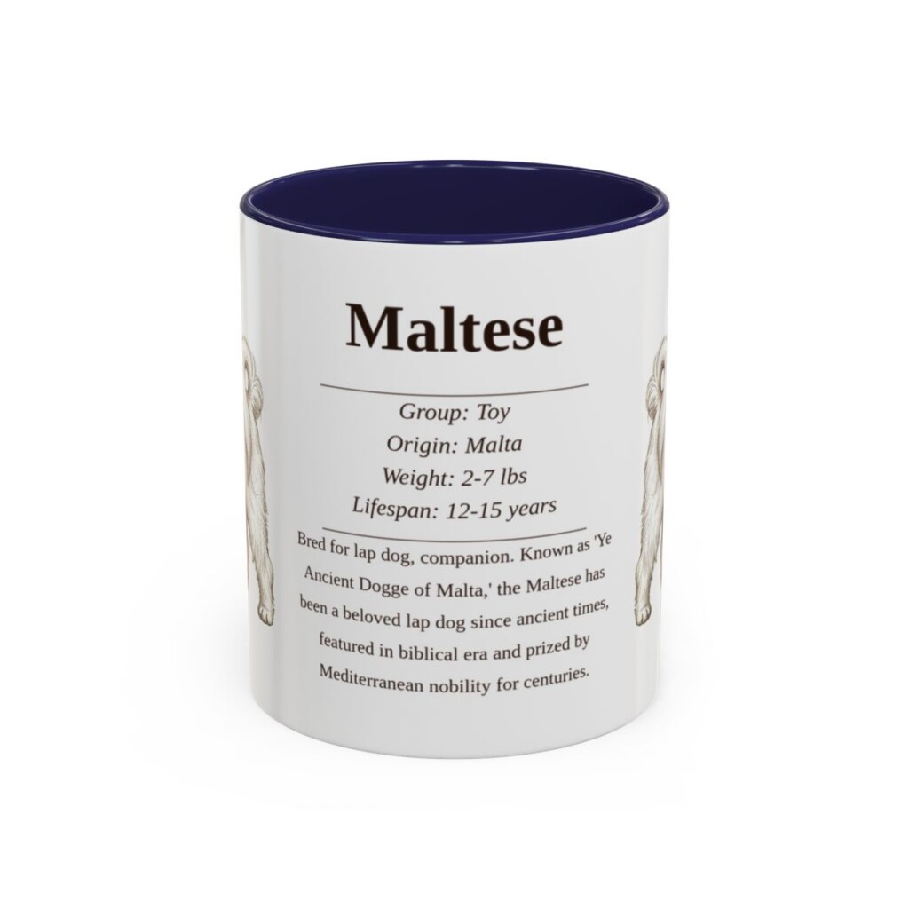 11oz Maltese Mug, Navy, front view