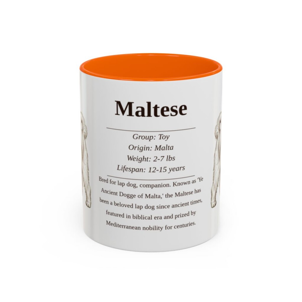 11oz Maltese Mug, Orange, front view