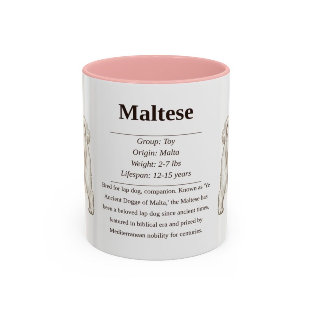 11oz Maltese Mug, Pink, front view