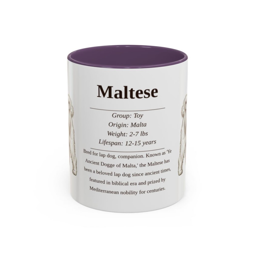 11oz Maltese Mug, Purple, front view
