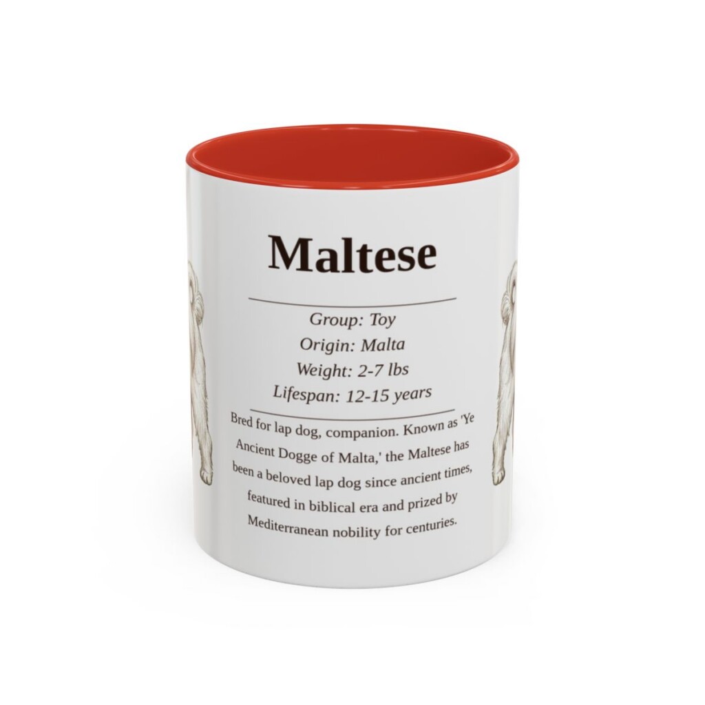 11oz Maltese Mug, Red, front view