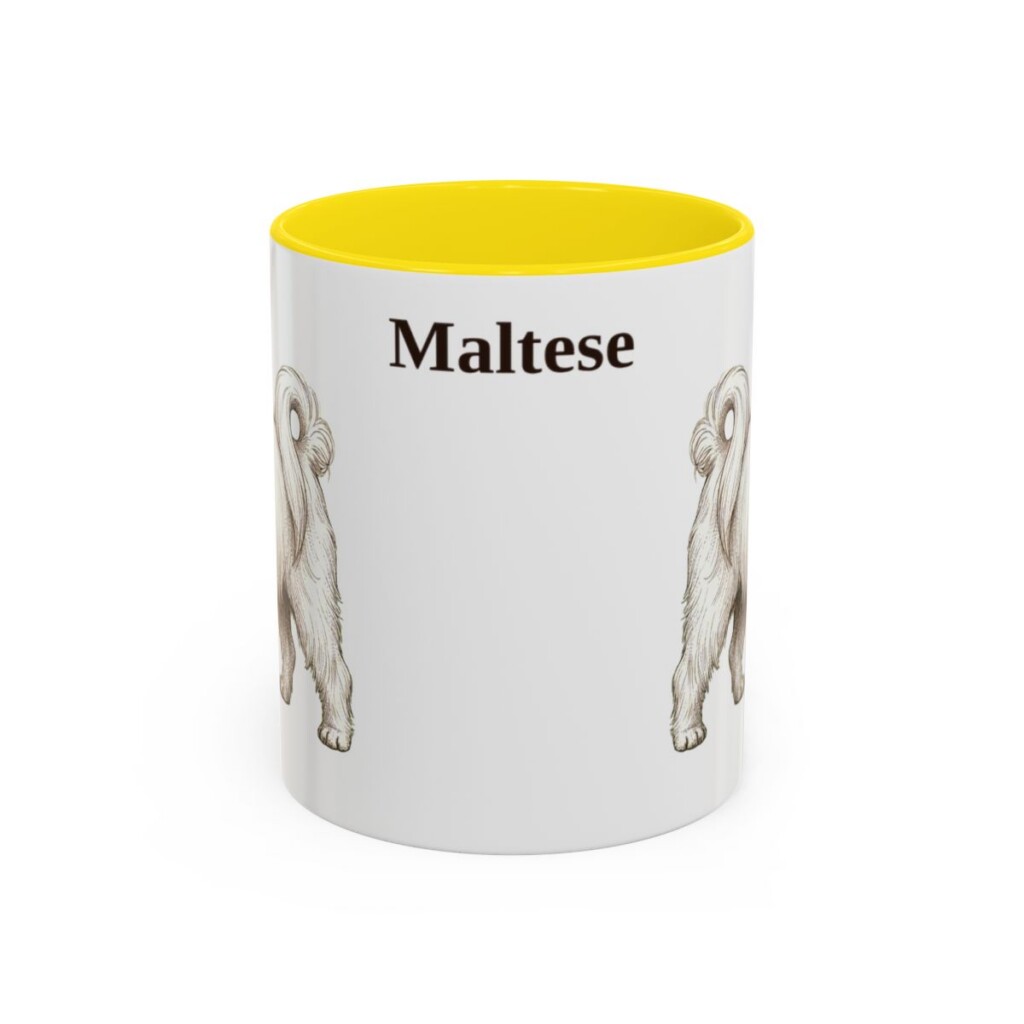 11oz Maltese Mug, Yellow, front view