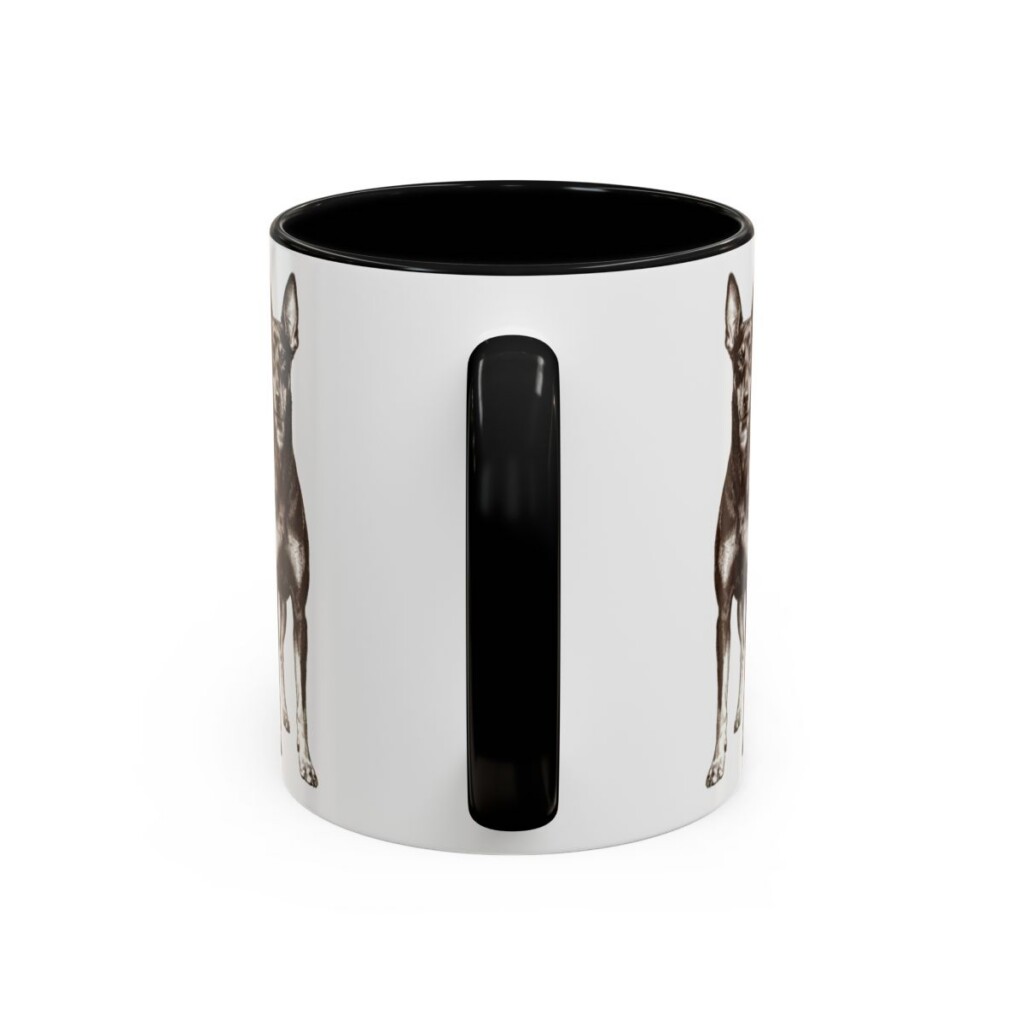 11oz Funny Manchester Terrier Mug, Black, back view