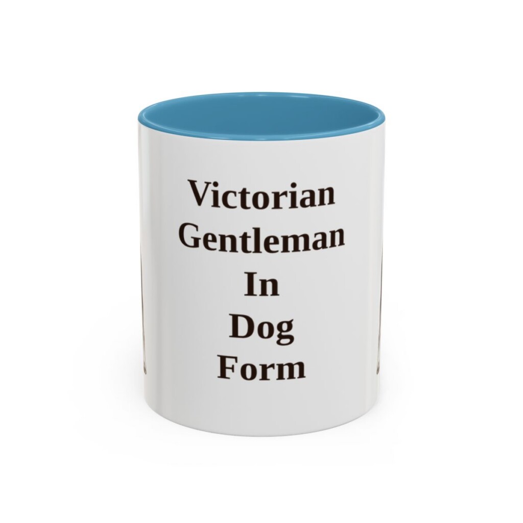11oz Funny Manchester Terrier Mug, Light Blue, front view